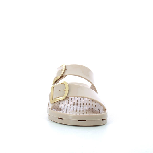 Ciabatta donna con fibbie - Beige