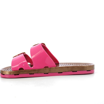 Ciabatta donna con fibbie - Fuxia Brown