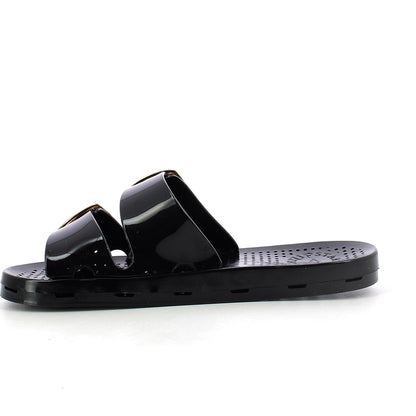 Ciabatta donna con fibbie - Black