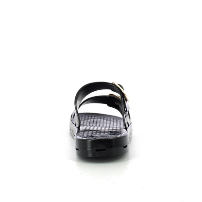 Ciabatta donna con fibbie - Black