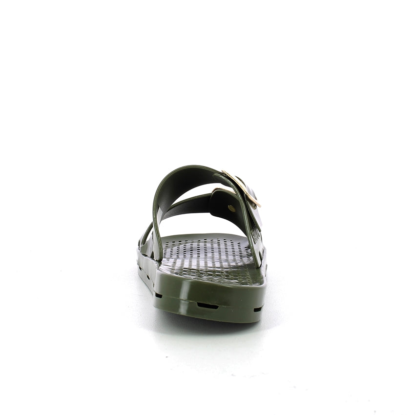 Ciabatta donna con fibbie - Green
