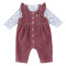 Set 2 Pz Body- Salopette Lunga Bimba 0-12m