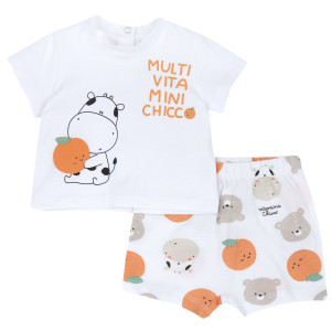 Set 2 Pz T.shirt E Pantaloni Corti Neonato 1-12m