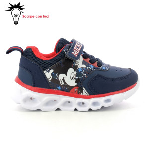 Sneakers Velcro Con Luci Mickey Bambino 21-25