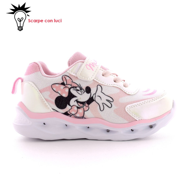 Sneakers Velcro Con Luci Minnie Bambina 25-33