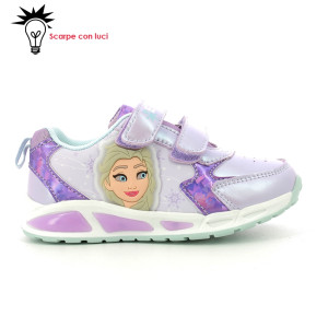 Sneakers Velcro Con Luci Frozen Bambina 24-31