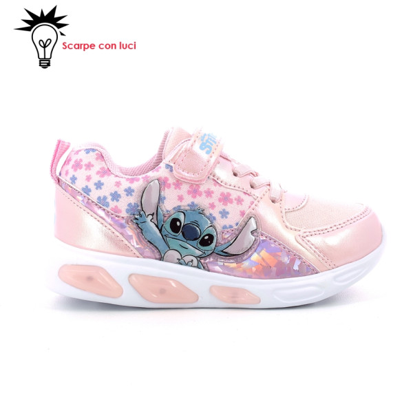 Sneakers Velcro Con Luci Stitch Bambina 21-25
