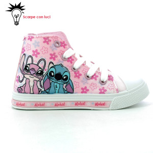 Scarpa Tela Alta Con Luci Stitch Bimba 24-31
