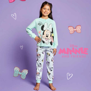 Pigiama Lungo Cotone Minnie Bimba 3-10a