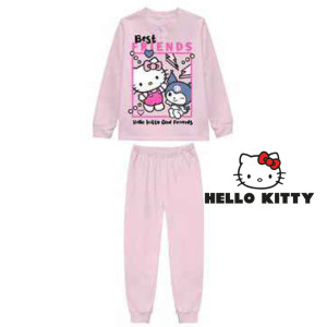 Pigiama Lungo Cotone Hello Kitty Bimba 3-10a
