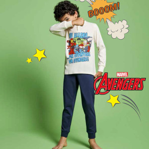 Pigiama Lungo Cotone Avengers Bimbo 3-10a