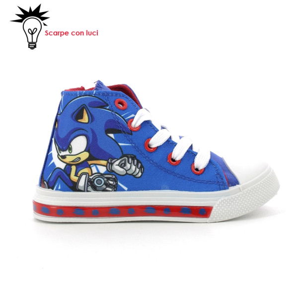Scarpa Tela Alta Con Luci Sonic Bimbo 25-33