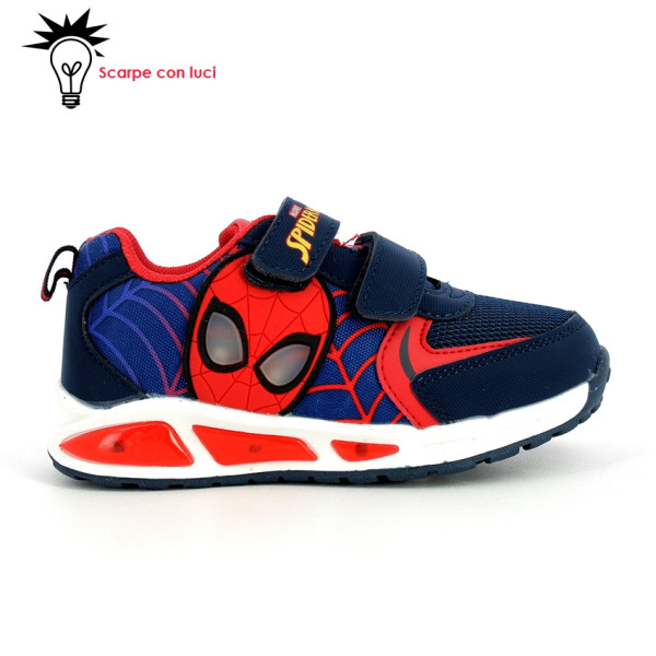 Sneakers Velcro Con Luci Spiderman Bambino 25-33