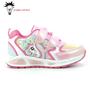 Sneakers Velcro Con Luci Unicorno Bambina 24-31 Sneakers Velcro Con Luci Unicorno Bambina 24-31