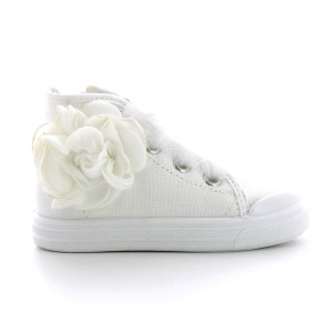 Sneakers Tela Alta Con Fiore 24-37