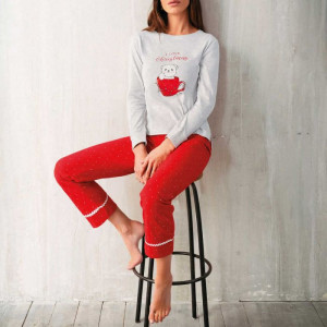 Pigiama Natale Interlock Donna