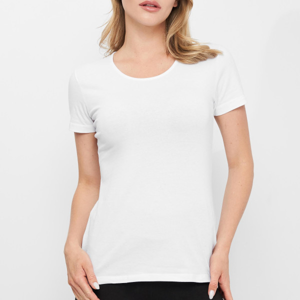 Maglia Girocollo Donna in cotone elasticizzato
