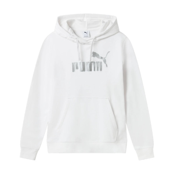 Ess Textured Foil Big Logo Hoodie Felpa Donna