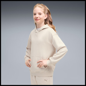 Ess Centered Cat Logo Relaxed Hoodie Fl G 7-16a