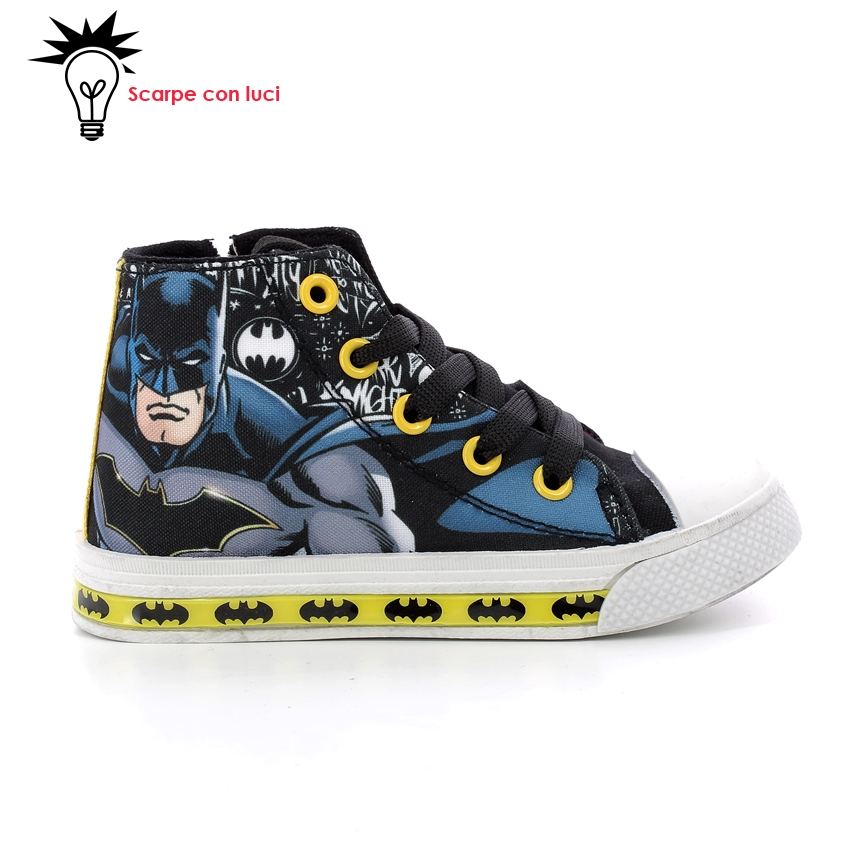 Scarpa Tela Alta Lacci Con Luci Batman 24-32 Disney Cod. W1020111T - Foto 5 di 5
