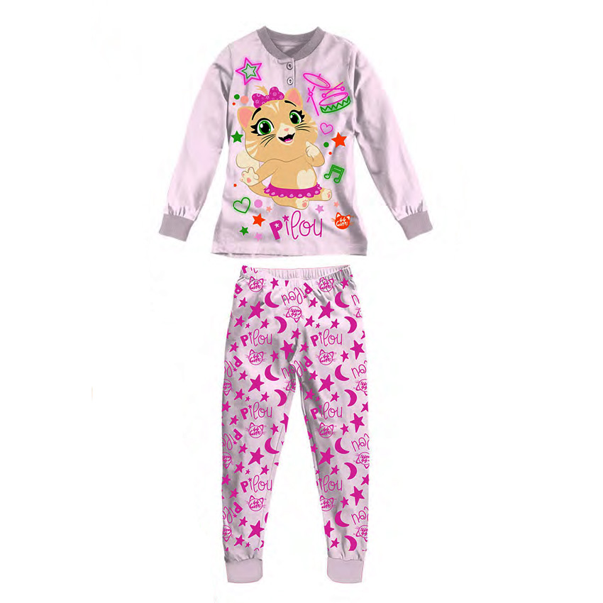 Pigiama Lungo Bimba 44 Gatti 3-7a  RW50C3822